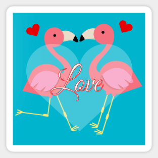 Flamingo inlove Sticker